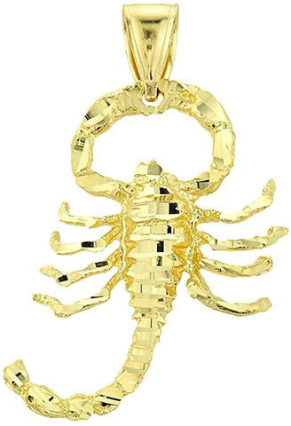 14k Yellow Gold Stunning Scorpio Zodiac Charm Scorpion Pendant
