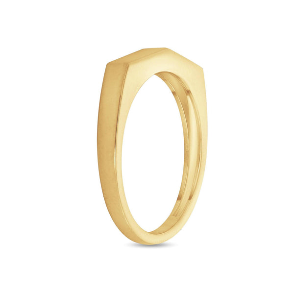 Gold Statement Ring with Engravable ID in Various Colors from Rafi's Jewelry