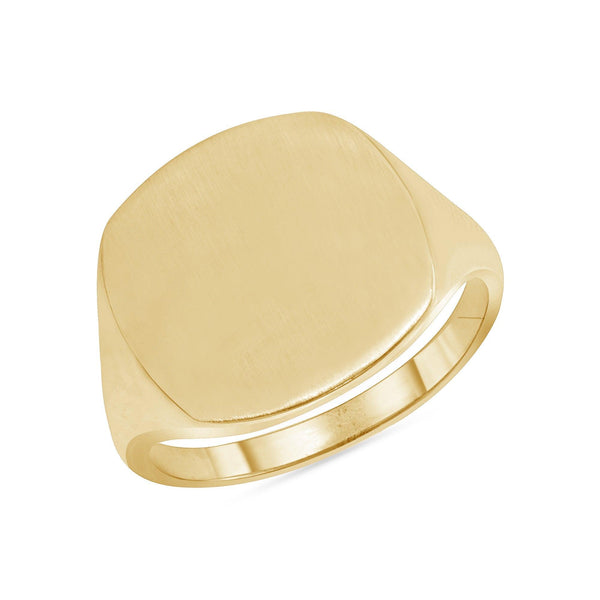 Customizable Square Face Signet Ring in Solid Gold with Engraving Options from Rafi's Jewelry