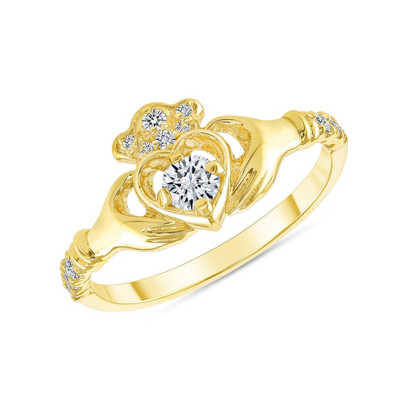 Cubic Zirconia Claddagh Ring: A Symbol of Love and Loyalty from Rafi's Jewelry
