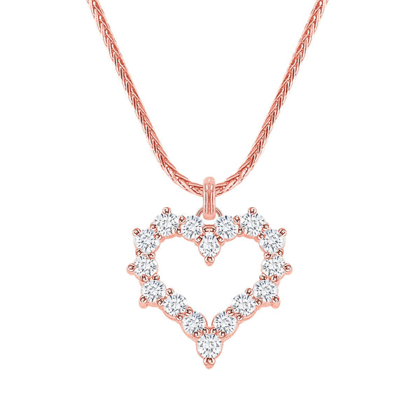 Dainty Diamond Heart Pendant Necklace in 14k Gold from Rafi's Jewelry