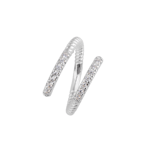 Contemporary Diamond Wrap Ring in Sterling Silver from Rafi's Jewelry