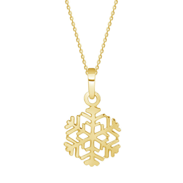 Solid Gold Snowflake Pendant Necklace from Rafi's Jewelry