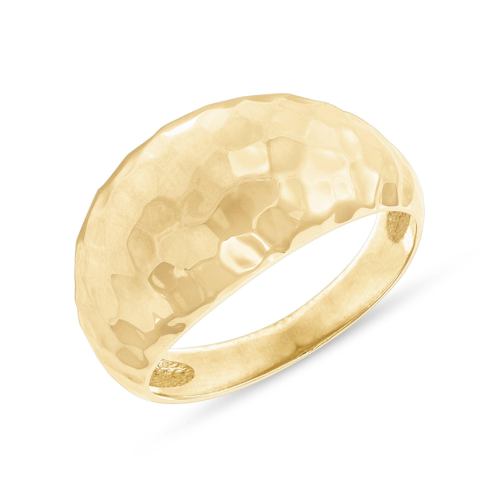 Dome Chunky Gold Nugget Ring for Everyday and Evening Wear from Rafi's Jewelry