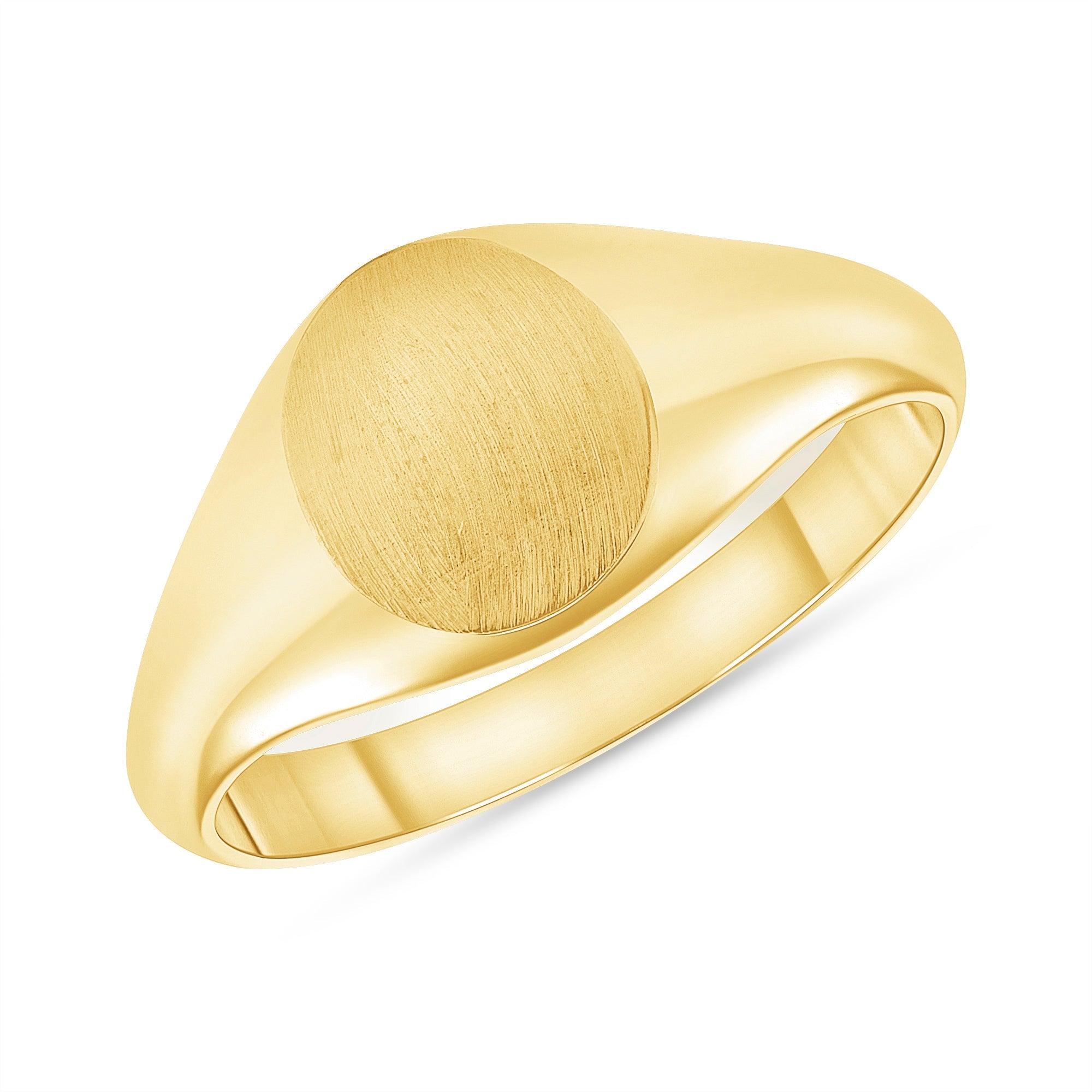 Round Gold Signet Ring for Everyday Casual Wear from Rafi's Jewelry