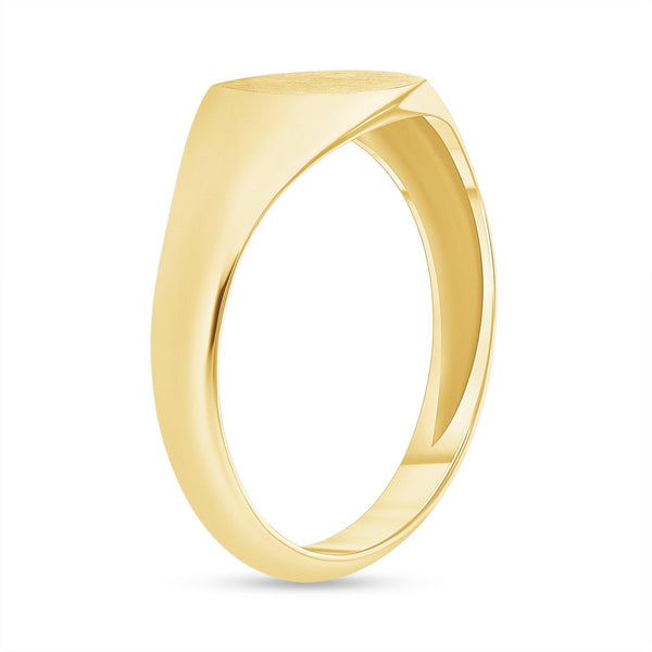 Round Gold Signet Ring for Everyday Casual Wear from Rafi's Jewelry