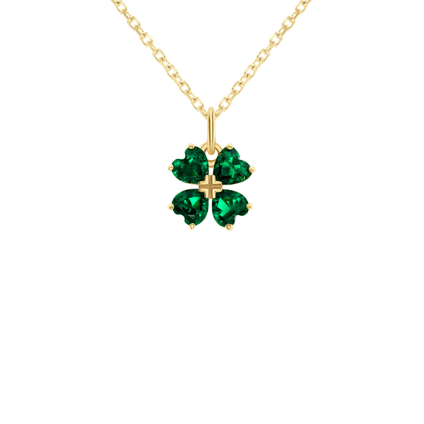 Lucky Four Leaf Clover Gold Pendant Necklace from Rafi's Jewelry
