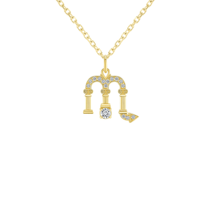 Scorpio Zodiac Diamond Pendant/Necklace with Brilliant Diamonds in Solid Gold from Rafi's Jewelry