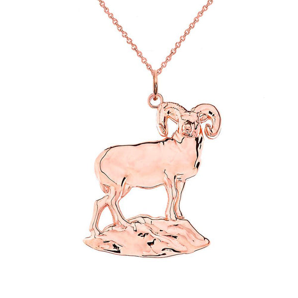 Aries Ram Pendant/Necklace in Solid Gold from Rafi's Jewelry