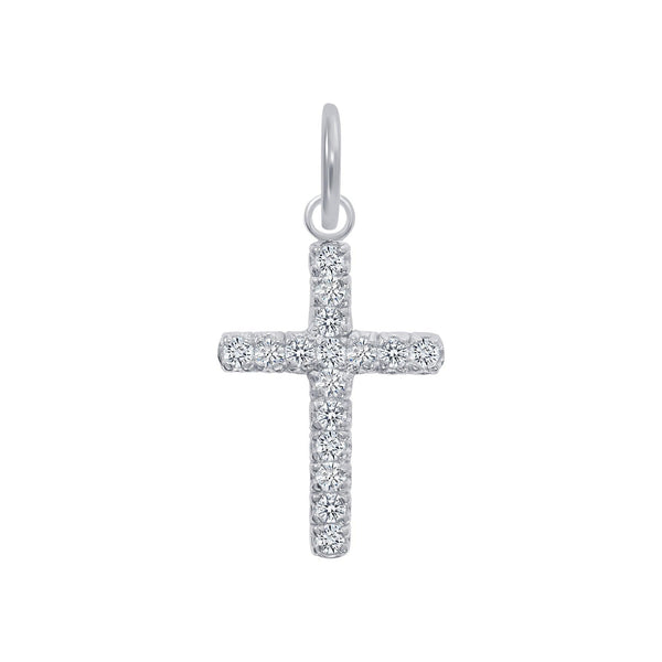 Small Diamond Cross Pendant/Necklace With Solid Gold from Rafi's Jewelry