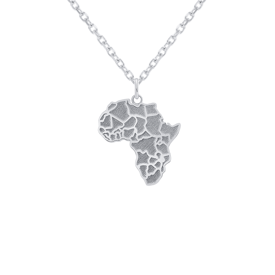 Africa Continent Map Pendant/Necklace - Sterling Silver 

Note: The output remains the same as the original title. from Rafi's Jewelry