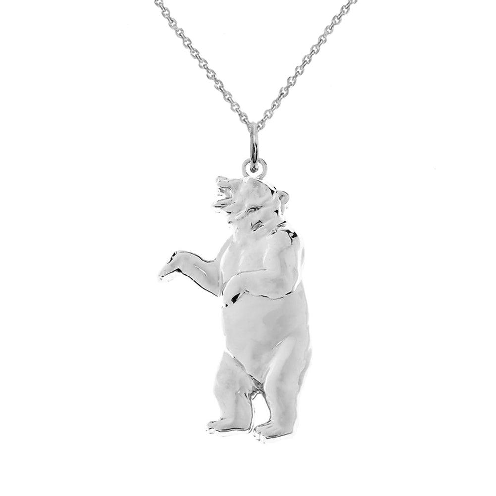 Roaring Grizzly Bear Spirit Pendant Necklace from Rafi's Jewelry
