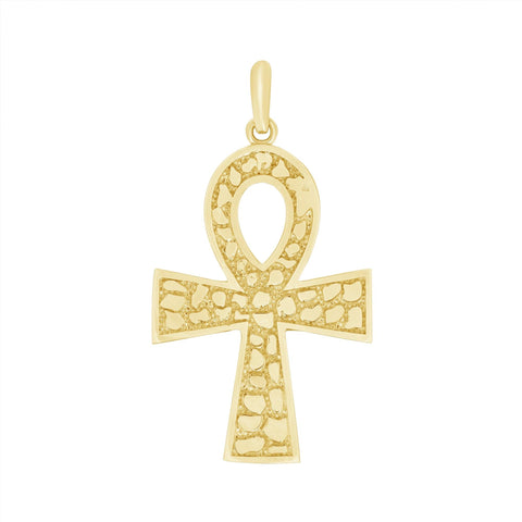 Large Solid Gold Ankh Cross Pendant from Rafi's Jewelry