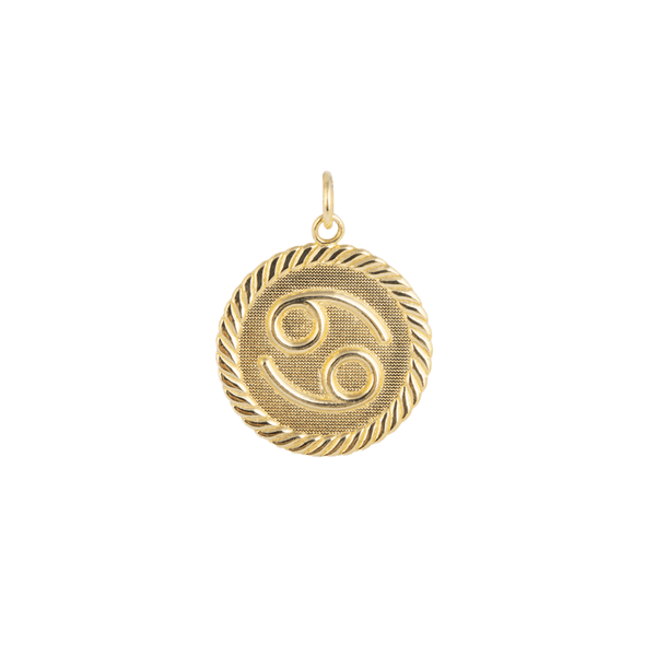 Reversible Gold Cancer Zodiac Sign Necklace from Rafi's Jewelry