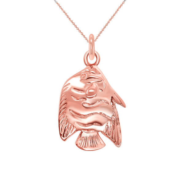 Dainty Gold Fish Pendant/Necklace for Prosperity and Fertility from Rafi's Jewelry