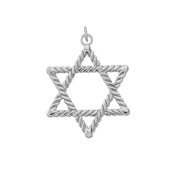 Rope-Style Star of David Sterling Silver Pendant Necklace from Rafi's Jewelry