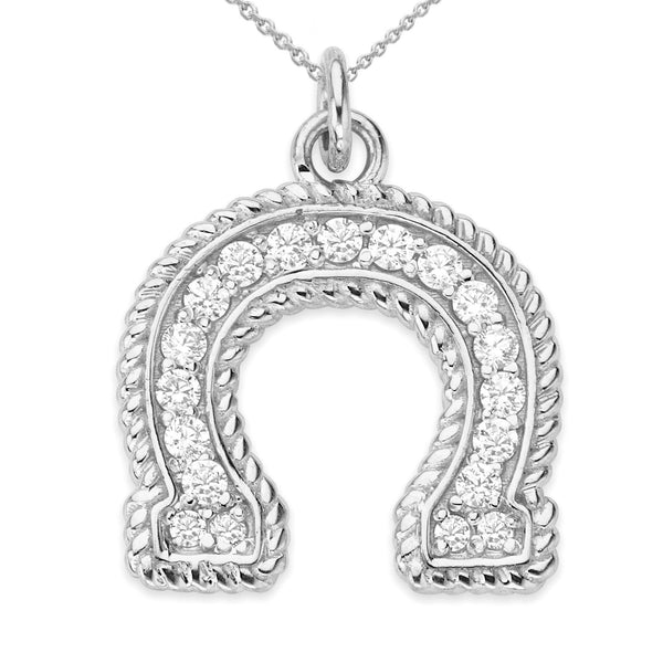 Lucky Horseshoe Diamond Pendant Necklace from Rafi's Jewelry