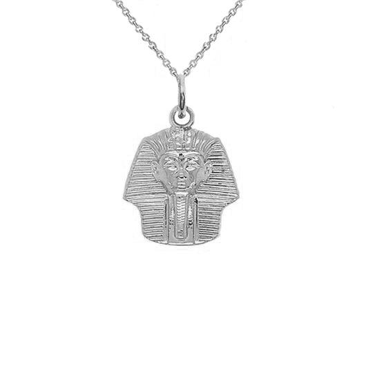 King Tut Pharaoh Sterling Silver Pendant Necklace from Rafi's Jewelry