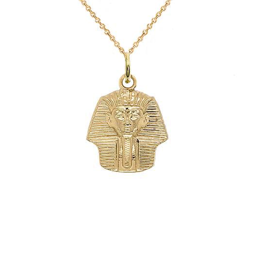 King Tut Pharaoh Solid Gold Pendant Necklace from Rafi's Jewelry