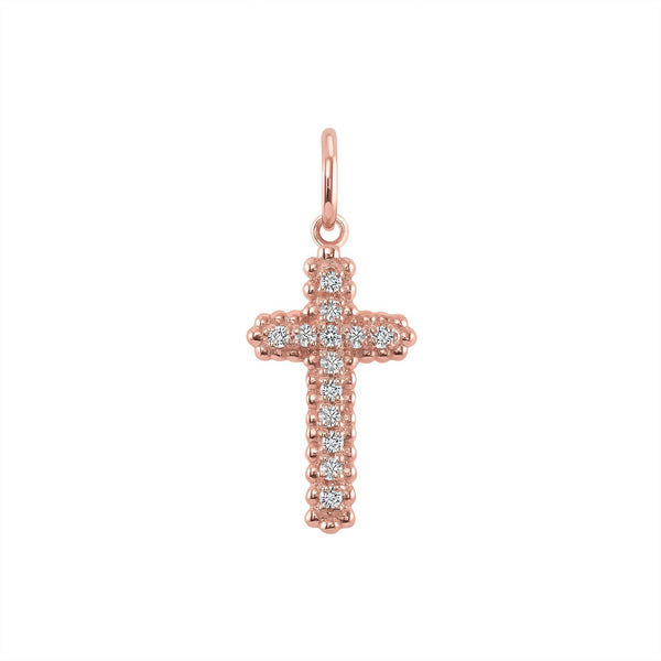 Small Diamond Cross Necklace in Solid Gold - A Stunning Gift for Your Loved One from Rafi's Jewelry