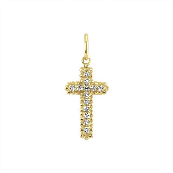 Small Diamond Cross Necklace in Solid Gold - A Stunning Gift for Your Loved One from Rafi's Jewelry
