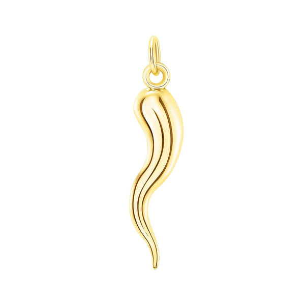 Italian Solid Gold Cornicello Horn Pendant Charm for Protection from Evil Eye from Rafi's Jewelry