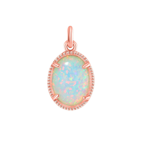Layered Simulated Opal Pendant Necklace in Elegant Solid Gold from Rafi's Jewelry
