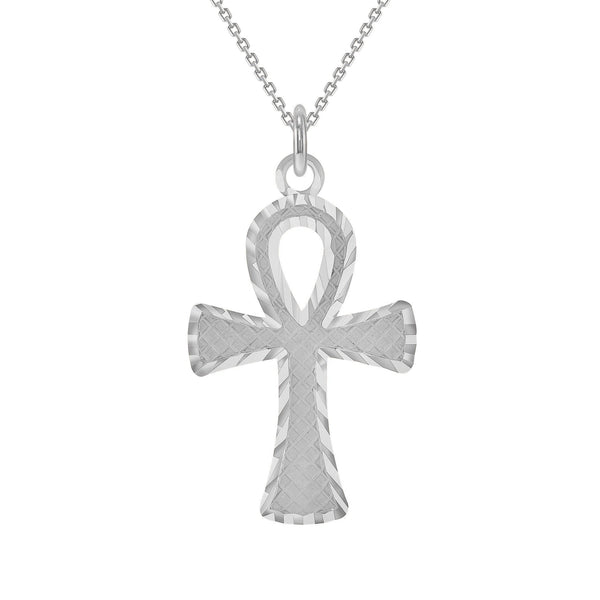 Dainty Egyptian Key of Life Ankh Sterling Silver Pendant/Necklace (Large/Small) from Rafi's Jewelry