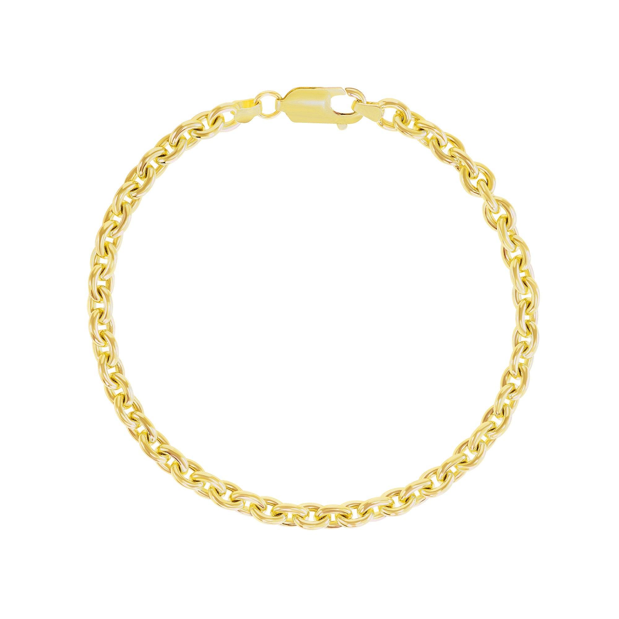 Solid Gold Cable Chain Bracelet for Both Men and Women from Rafi's Jewelry