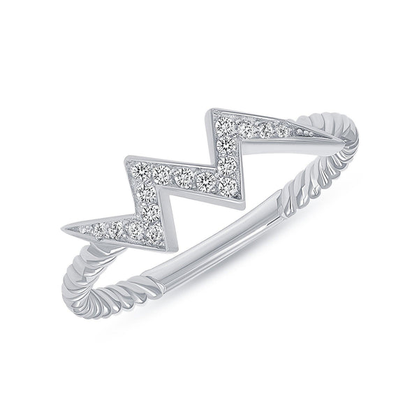 Diamond Lightning Bolt Ring in Solid Gold from Rafi's Jewelry