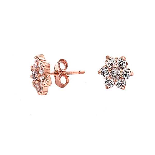Floral Solitaire Gold Stud Earrings from Rafi's Jewelry