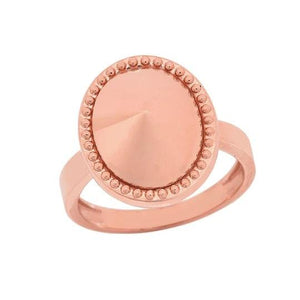 Rose Gold Milgrain Oval Shaped Statement Ring from Rafi's Jewelry