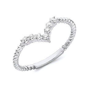 Diamond Heart-shaped Stackable Rope Ring from Rafi's Jewelry