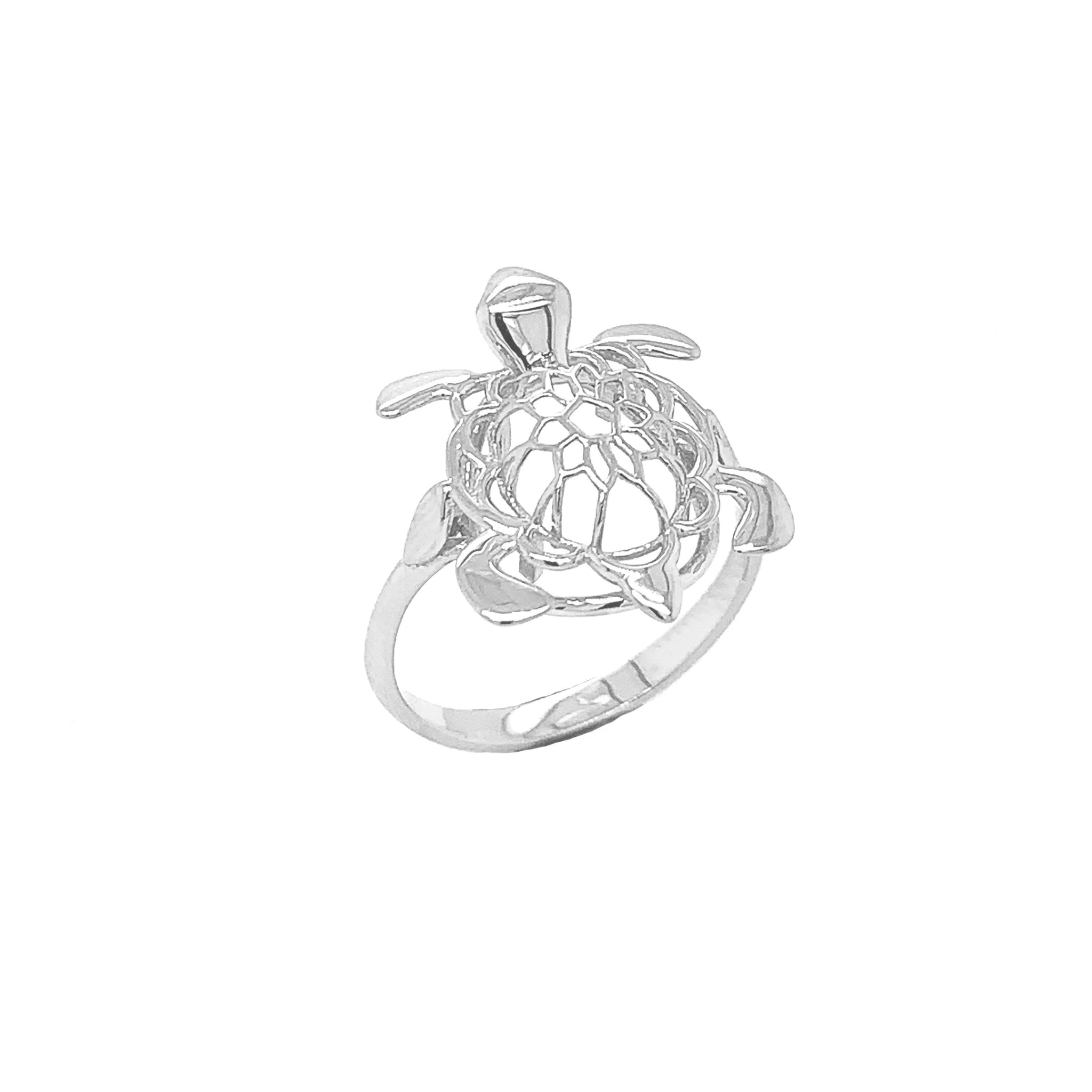 Turtle Wisdom and Patience Statement Ring in Sterling Silver from Rafi's Jewelry
