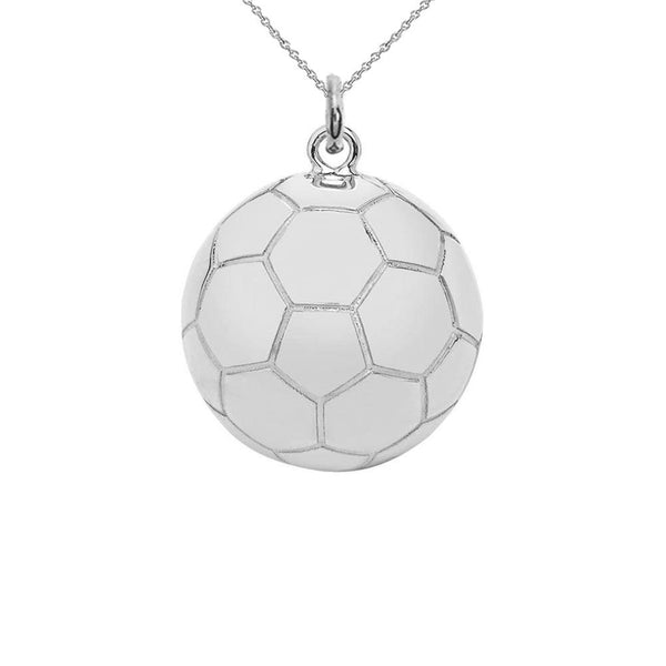 Sterling Silver Soccer Ball Sports Charm Pendant Necklace from Rafi's Jewelry