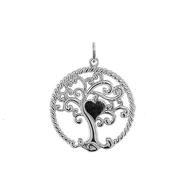"Tree of Life" Sterling Silver Charm Pendant/Necklace with Rolo Chain from Rafi's Jewelry