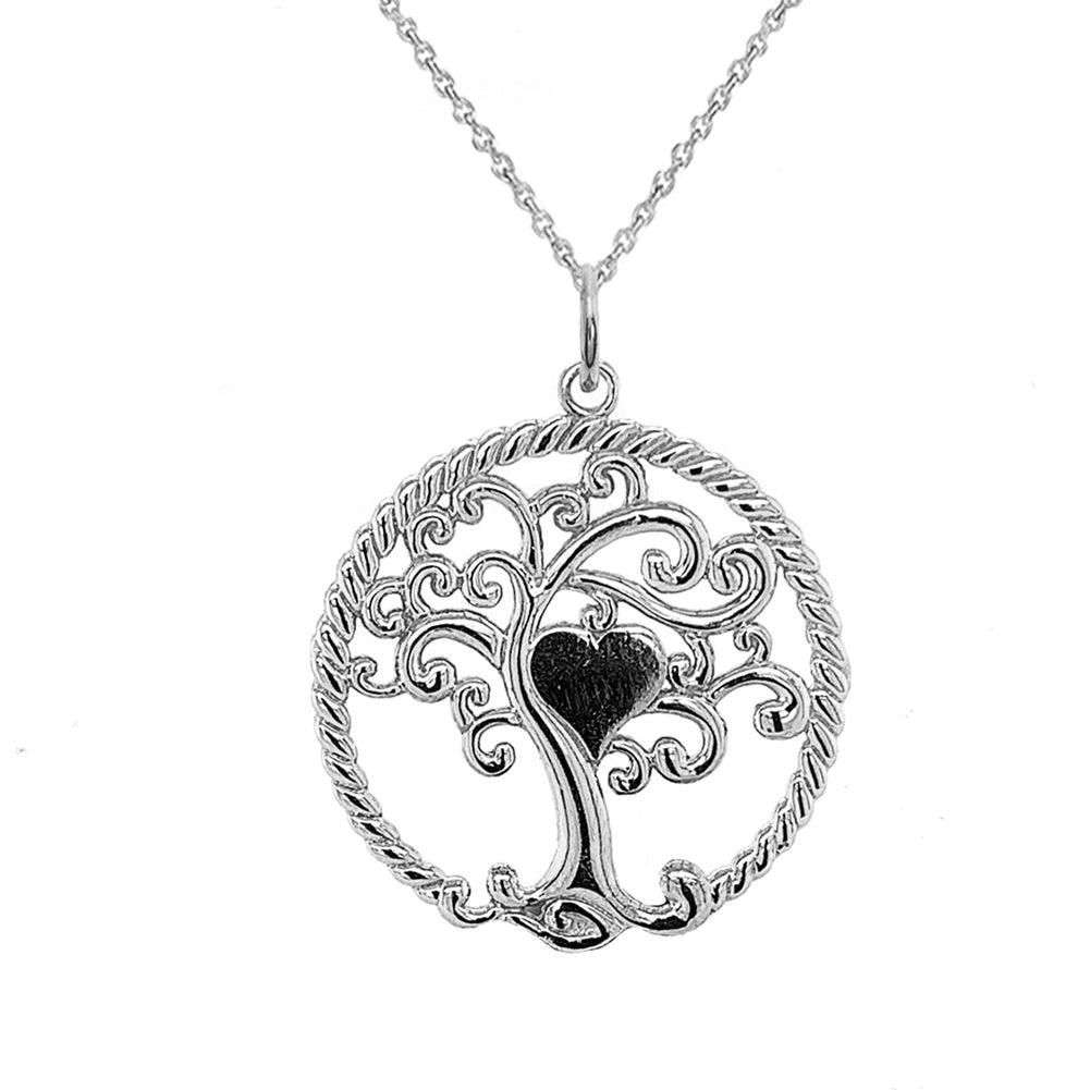 "Tree of Life" Sterling Silver Charm Pendant/Necklace with Rolo Chain from Rafi's Jewelry