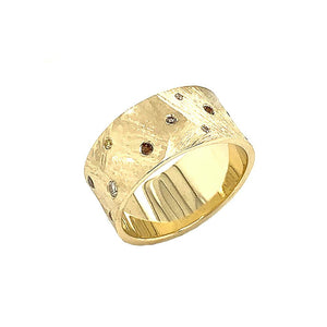 Elegant Unisex Diamond Wedding Band in Solid Yellow Gold from Rafi's Jewelry