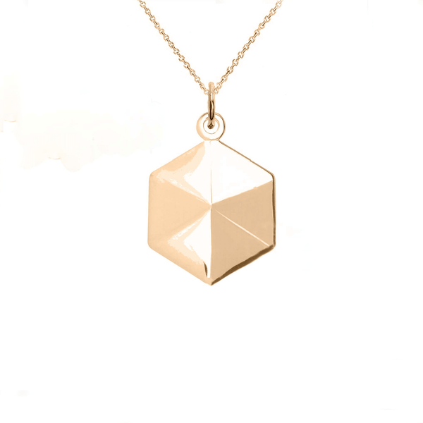 Universal Coherence Hexagon Diamond Necklace in Solid Gold from Rafi's Jewelry