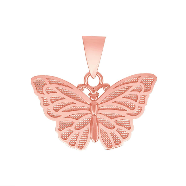 Butterfly Pendant Necklace in Solid Gold with Multiple Color Options from Rafi's Jewelry