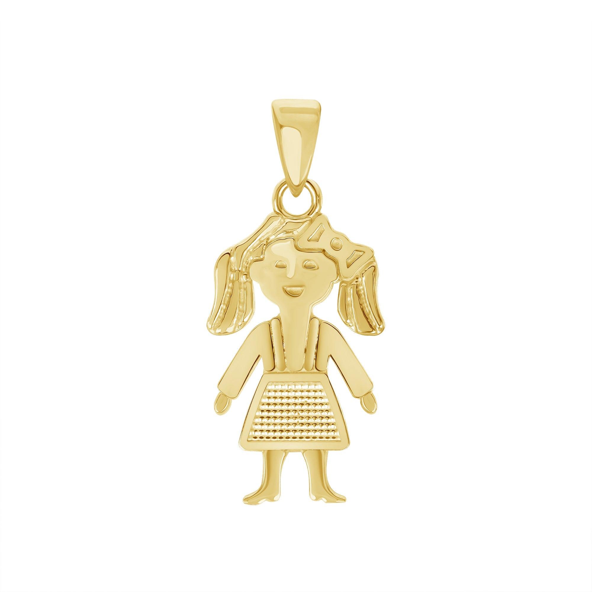 Charming Solid Gold Little Girl Pendant Necklace for Women from Rafi's Jewelry