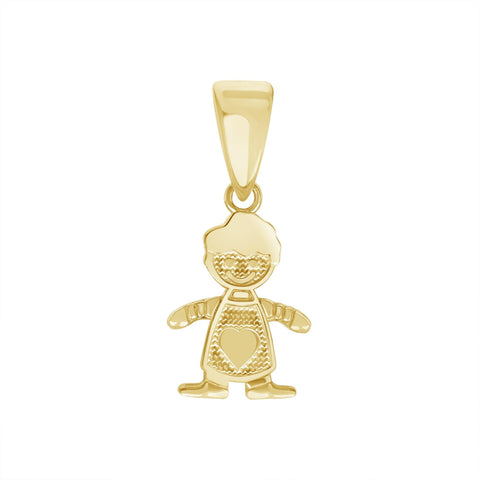 Adorable Boy Pendant Necklace in Pure Gold from Rafi's Jewelry
