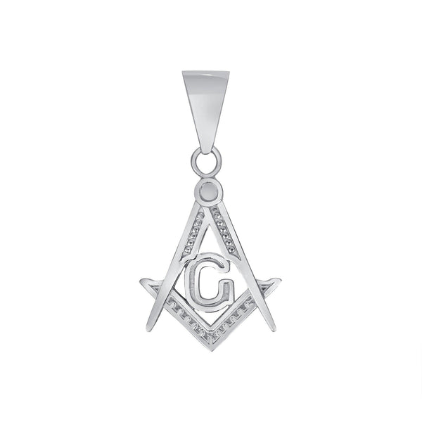 Solid Gold Masonic Freemasonry Pendant Necklace from Rafi's Jewelry